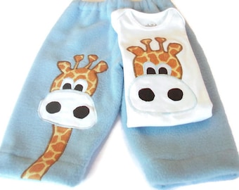 Baby Boy Outfit - Giraffe for baby boy, Newborn Boy Outfit, Newborn Baby Boy Clothes, Baby Boy Pant Set, Peapodlilfrogs