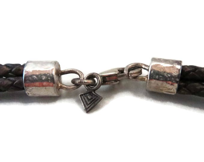 Silpada Sterling Choker - Vintage Sterling Silver and Leather Necklace, Hammered Silver Pendant Necklace, Gift for Her, Gift Box Silpada Sterling Choker - Vintage Sterling Silver and Leather Necklace, Hammered Silver Pendant Necklace, Gift for Her, Gift Box