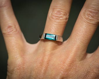 Indicolite Tourmaline Ring 7.5 - Blue Tourmaline Ring - Indicolite Tourmaline Ring size 7.5 - Blue Indicolite Tourmaline Ring Indicolite