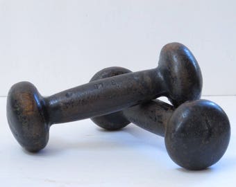 Vintage dumbbells | Etsy