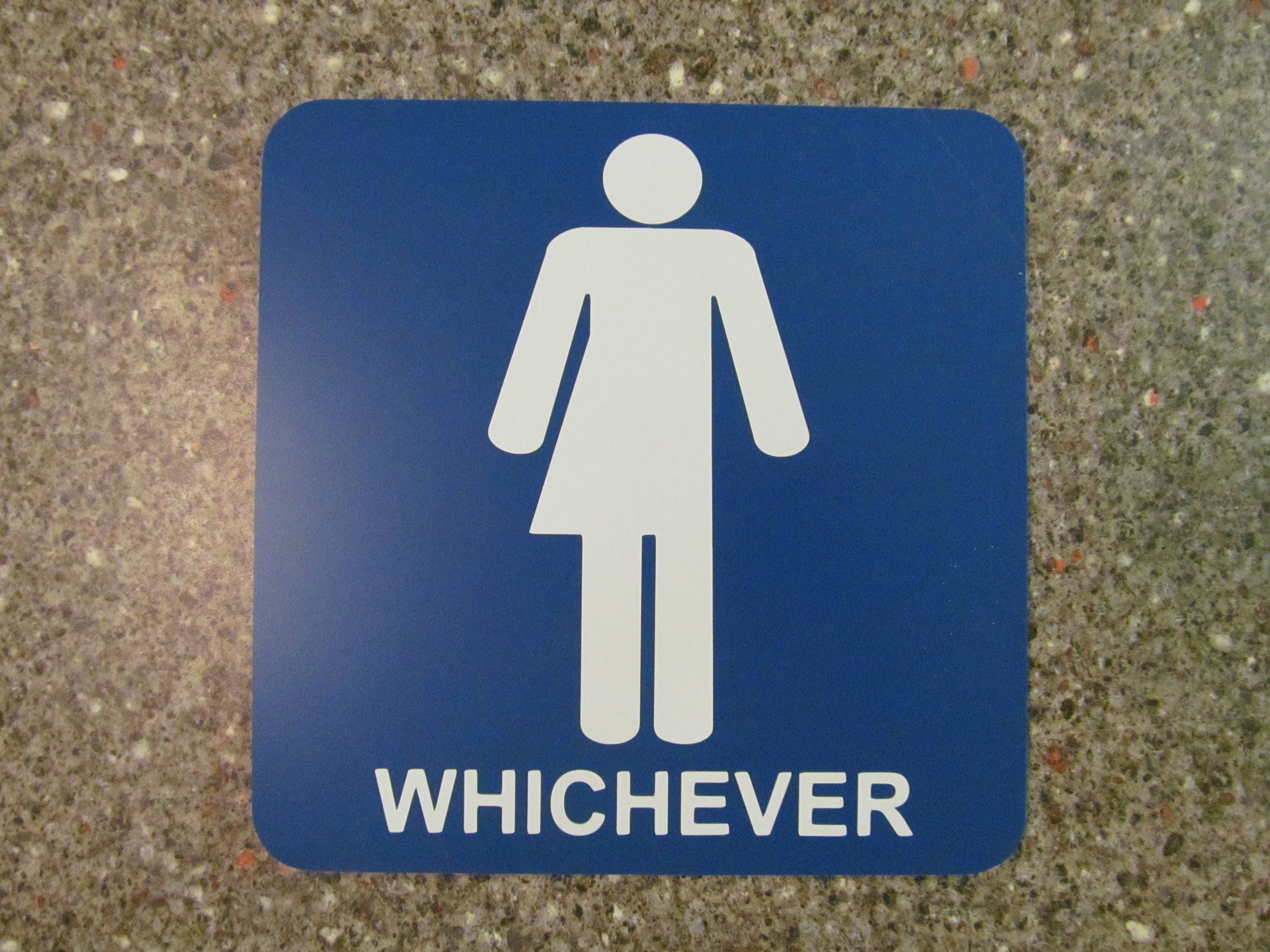 Funny Unisex Bathroom Restroom Sign Self adhesive Gender