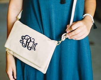 Monogrammed Foldover Clutch | Faux Leather | Foldover Clutch | Monogrammed Gift