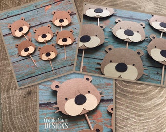 Otter Cupcake Toppers - Set of 12 - Otter BirthdayParty