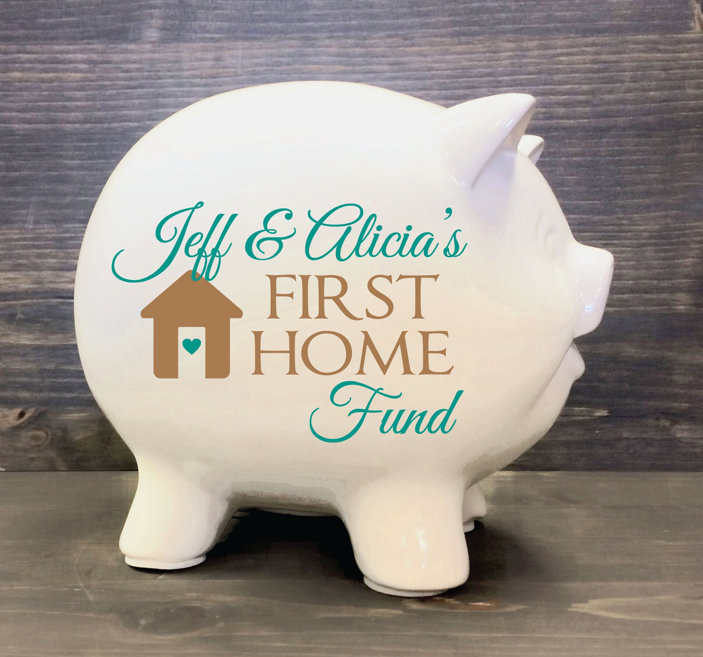 First home/ new home Piggy Bank 8 Custom Piggy Bank