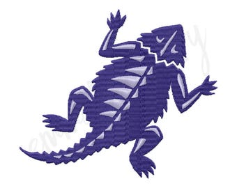 5 Sizes TCU Horned Frog Embroidery Design - Machine Embroidery Design - Instant Download - 2" 3" 4" 5" 6" - 8 File Formats PES DST