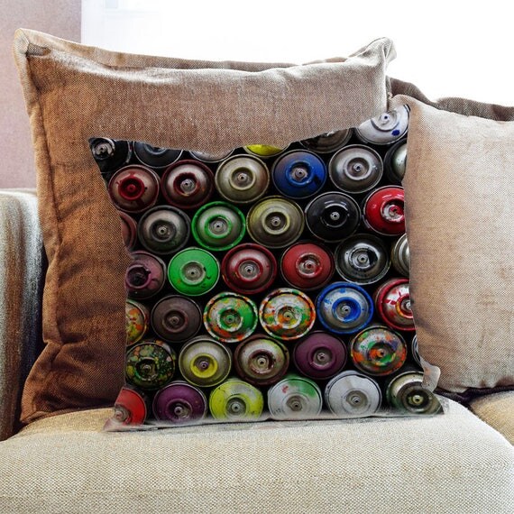 Spray Paint Cans Photography Decorative PIllow Throw Cushion