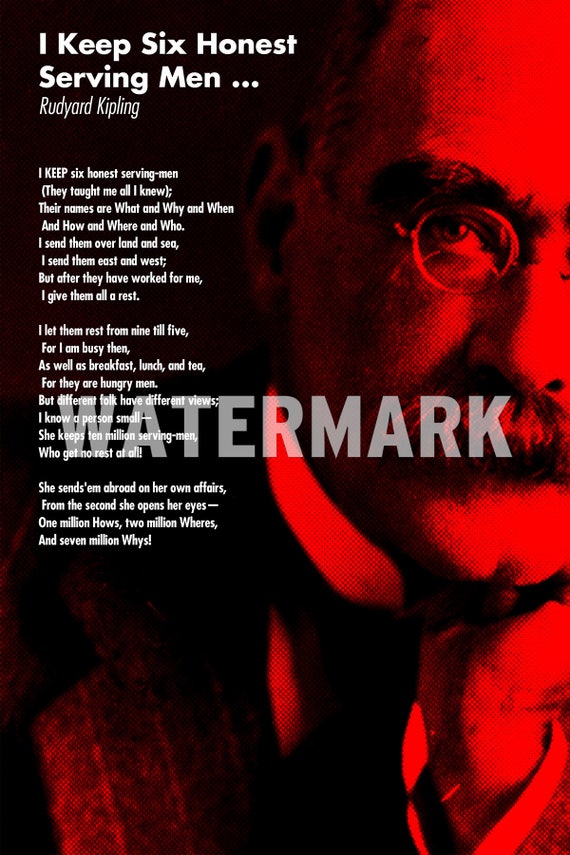 Rudyard Kipling Poem I Keep Six Honest Serving Men Poster