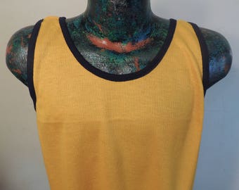 Awesome NOS Mens 60s/70s Yellow n black Deadstock Tank Top, Cool Packaging, Never Worn, Looks,Fits n Feels Great! Perfect For Summer!!!