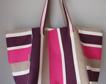 Extra large beach bag, oversized bag, stripey bag