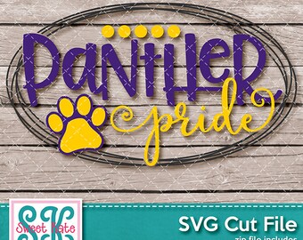 Panther Pride SVG dxf EPS png JPG htv Heat Transfer Vinyl Cricut Explore Silhouette Cameo Sports Football Sweet Kate Designs