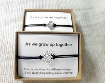 Vacation-Sale- His And Hers, Lotus Bracelet, Love Couple Bracelet, Couples Gift, Couples Jewelry, Husband Gift, Wife Gift,Matching Bracelets