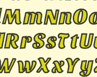 Sport cursive Fill stitched school collegiate, 2 colors Font machine embroidery designs assorted sizes, BX and other font alphabet sport ABC