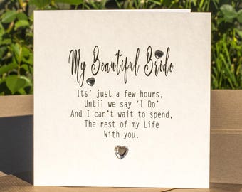 Luxury To my Bride Card, To My Groom Card, With Luxury Paper Insert. On Our Wedding Day Card, Wedding Day Card, Bride Gift, Groom Gift