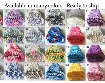 Pink Baby Blanket, Crochet Baby Blanket, Car Seat Blanket, Blue Baby Blanket, Baby Girl Blanket, Bernat, Handmade Blanket, Free Shipping
