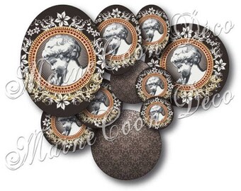 108 B-frames "cherubs" printing and cutting for cabochons