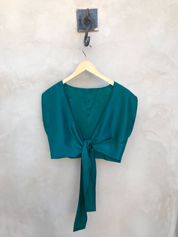 silk cropped blouse