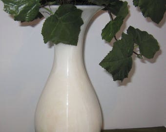 Ivory Marble Vase, White Marble Vase, 13" Tall, Carved, Polished Natural Stone Vase, Home Decor, Classic Design