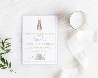 Peter Rabbit Birthday Invitation, Peter Rabbit Invitation, Peter Rabbit Invite, Baby Shower Invitation, Beatrix Potter, Peter Rabbit