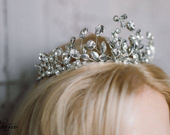 Princess Wedding Tiara, Wedding Headpiece, Rhinestone Tiara, Crystal Diadem, Wedding Crown, Bridal Crystal Crown, Queen Wedding Headpiece