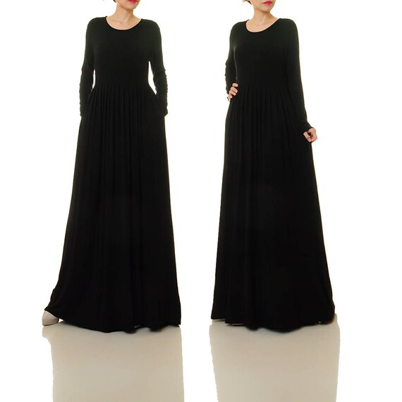 black knit maxi