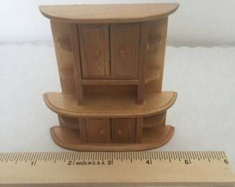Dollhouse furniture miniature vintage wooden hutch