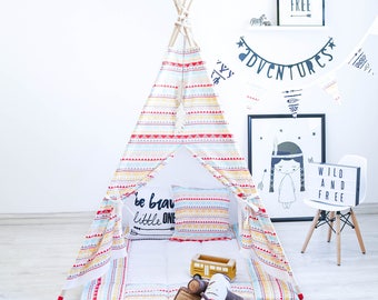 Teepee Tent, Kids Teepee, Canvas Teepee, Teepee Set, Play Tent, Play Teepee,Play House, Kids Wigwam, Teepee, Tee Pee Tent, Kids Tipi, Wigwam