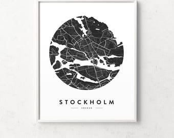 Stockholm print, Stockholm map poster, Stockholm city map, map of Stockholm, Stockholm wall art, Stockholm decor, map poster, city map print