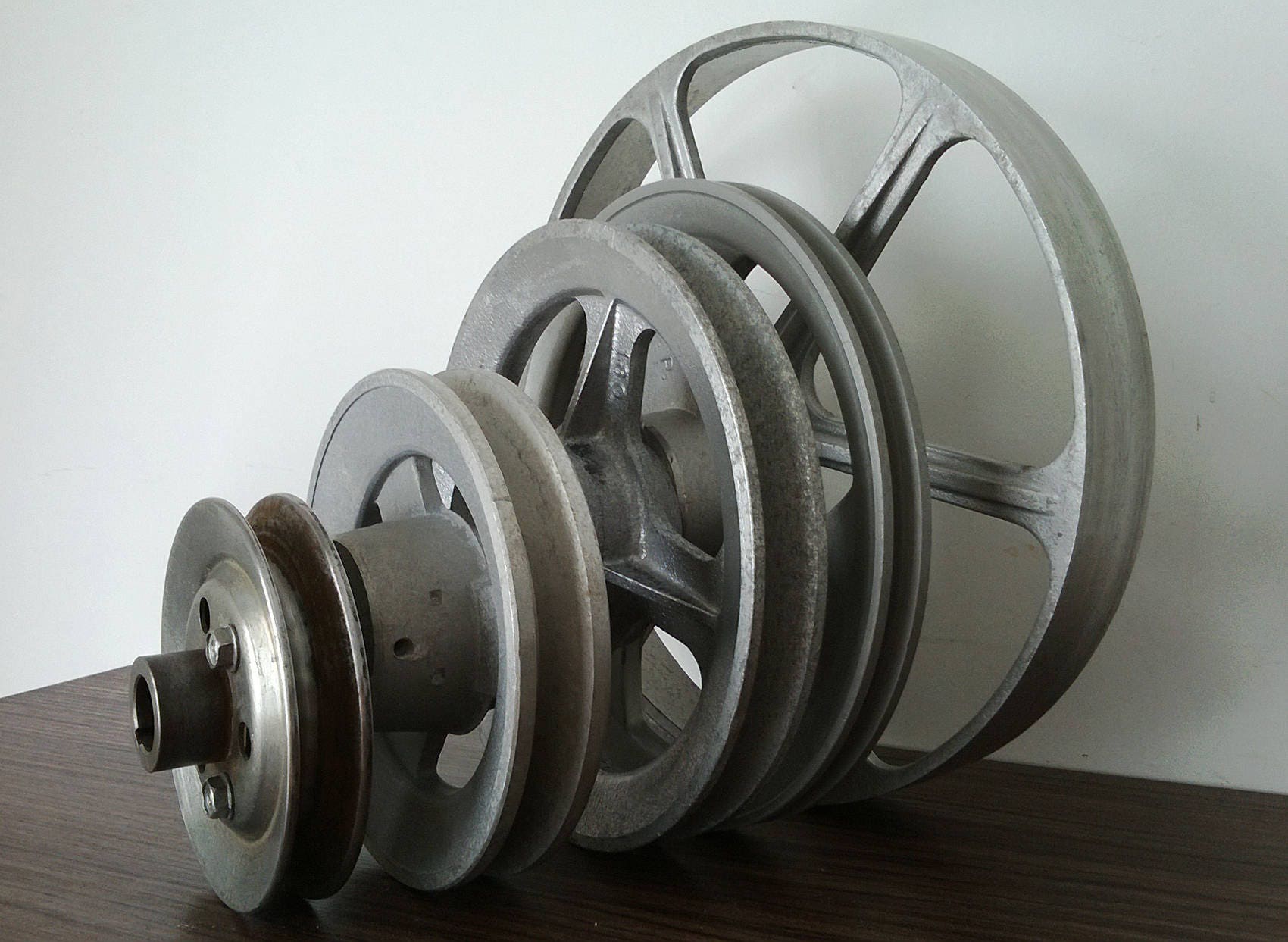 Set of 5 pulleys Industrial pulley aluminum wheel