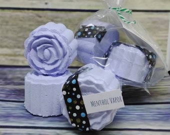 Menthol Shower Steamers, Sinus Relief, Cough Suppressant, Vapor, Shower Bombs, Shower Tablets, Shower Melts, Shower Fizzy, Shower Soothers