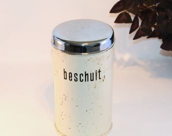 Tin for Dutch biscuit - in off white - Brabantia - Rusk tin