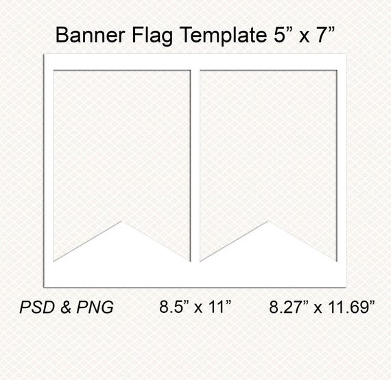 Flag Banner template. Bunting template. Pennant template.