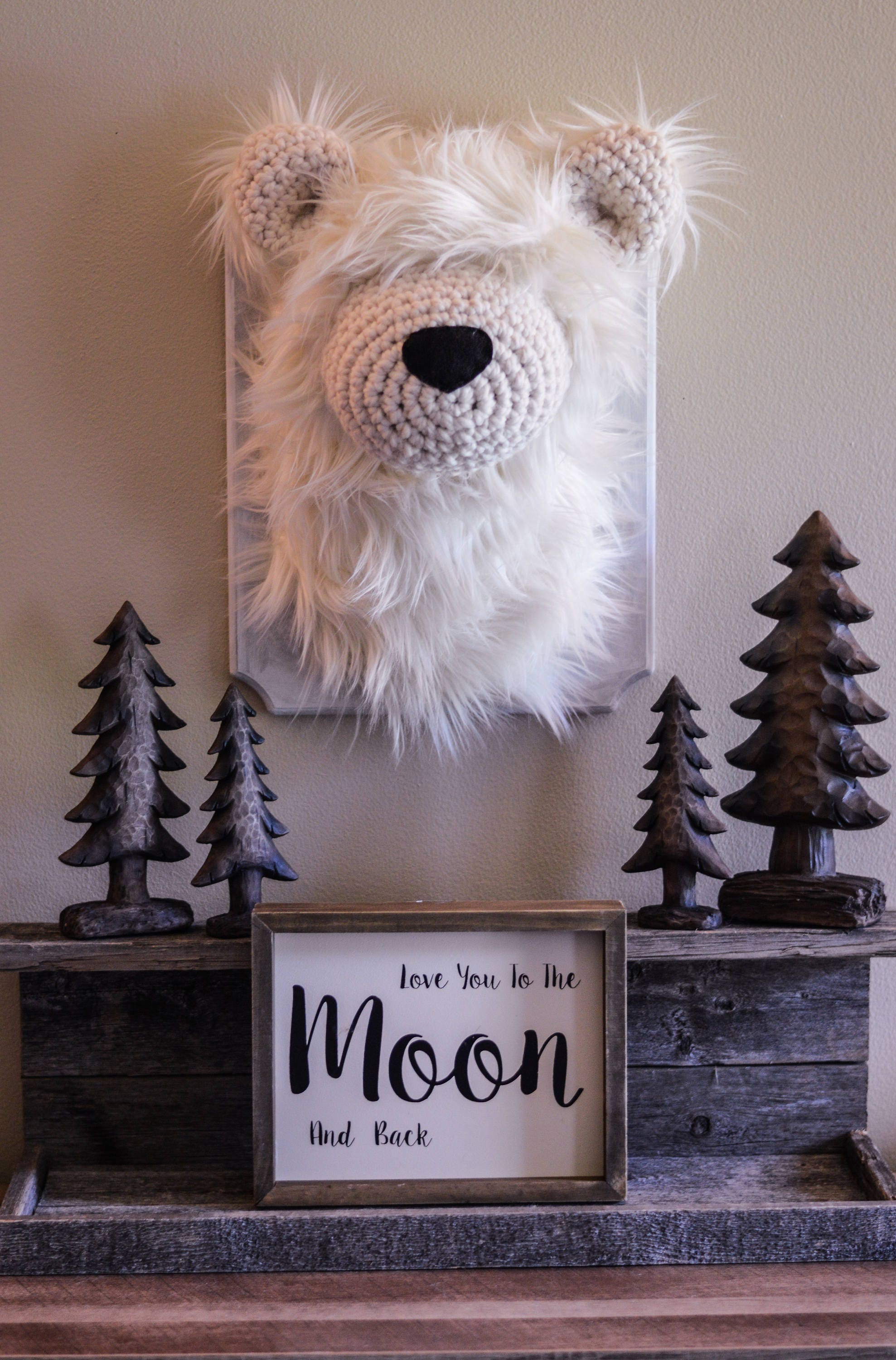 stuffed bear wall mount