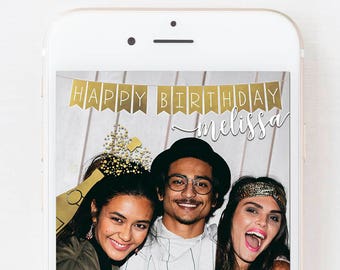 SNAPCHAT GEOFILTER BIRTHDAY, Snapchat Birthday Geofilter, Birthday Decor, Birthday Gifts for Her, Personalized Gift, Champagne Geofilter,