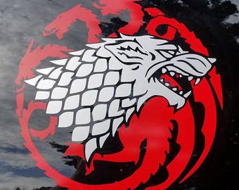 Game of thrones themed Stark / Targaryen sigil vinyl sticker