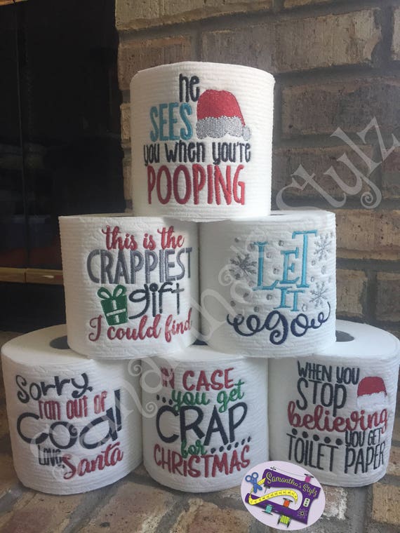 Funny embroidered toilet paper