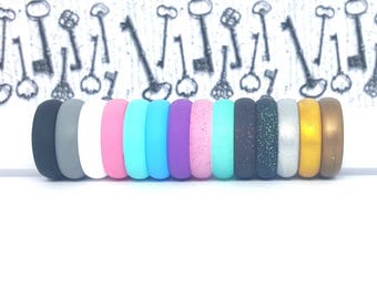 Womens Rubber Silicone Wedding Ring Band | Silicone Band | Cross Fit Ring | Active Lifestyle | Silicone Ring | Flexible | Hypoallergenic