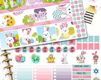 MK07 April 2018 | Easter Bonanza | Monthly Planner Kit | Erin Condren Stickers | April Stickers | ECLP | Happy Planner Stickers | Easter