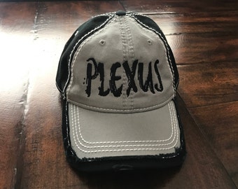 Embroidered PLEXUS Hat - Distressed, Garment Washed Cotton Twill with Heavy Stitching Vintage - Dad Hat