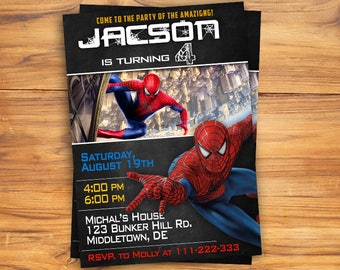 Spiderman Invitation - Spiderman Invite - Spiderman Birthday - Spiderman Party - Spiderman Cards - Spiderman Tags - Spiderman Birthday Party