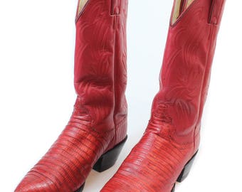 red lizard boots