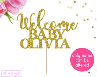 Welcome Baby Cake Topper, Baby Shower Cake Topper, Baby Shower Decor, Gender Reveal, Its A Boy, Its A Girl, Sprinkle Party, Baby Cake Topper