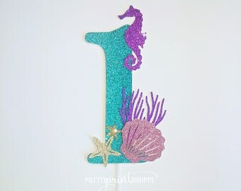 Mermaid cake topper, under the sea cake topper, mermaid decoration, purple mermaid, fiesta de sirenas, mermaid tails.