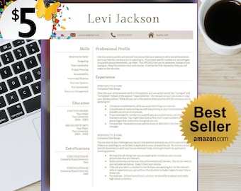 Modern Resume Template / CV Template for Word, Cover Letter, Two Page Resume, Teacher Resume, professional Resume, INSTANT DOWNLOAD
