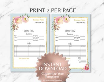 Order form template | Etsy