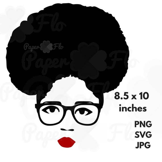 Download Afro glasses SVG black woman face SVG Black Girl SVG natural