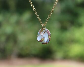 Tiny Teacup Necklace, Pride and Prejudice Necklace, Mini Teacup Necklace, Miniature Jewelry, Tea Cup Jewelry, Mini food necklace