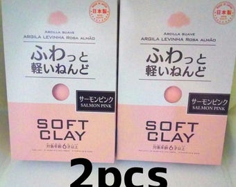 DAISO Soft Clay Pink 2 packs set Lightweight Modeling Air Dry clay japan