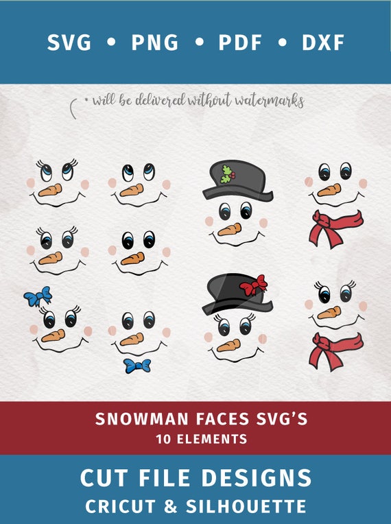 Download Snowman Face SVG Snowmen SVG cricut silhouette dxf png pdf