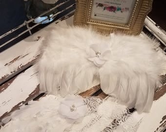 SALE!!! White Newborn Angel Wings & Headband, Feather Wings, Photo Prop - SALE 40% OFF