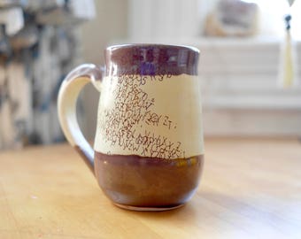 Hand-thrown Stoneware Ceramic Mug | Original Design | Alphabet Soup |